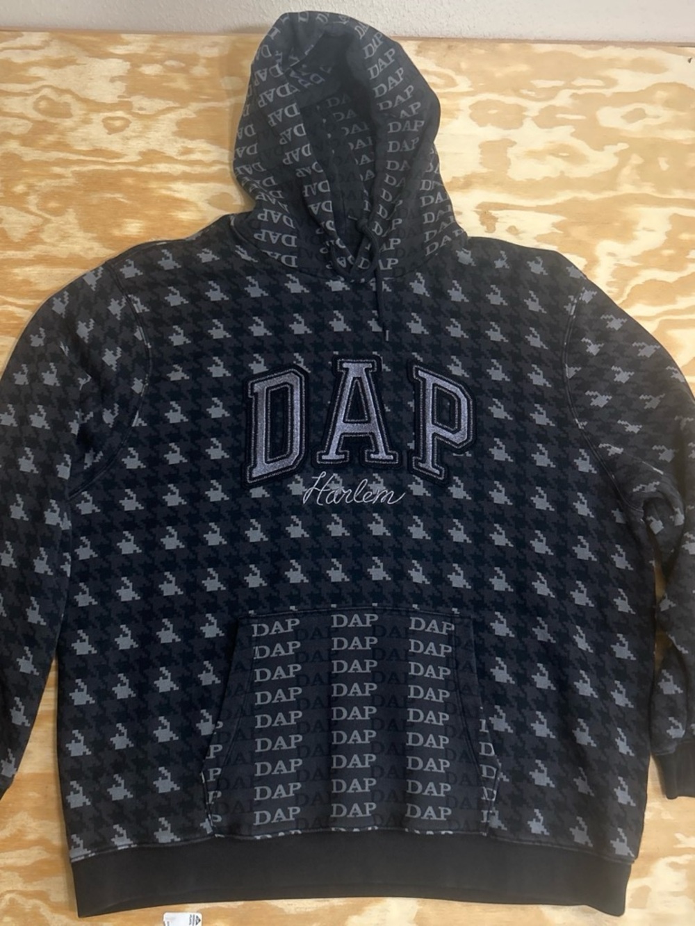 Gap + Dap Houndstooth Harlem Peint Hoodie With Dap Logo Size Xxl